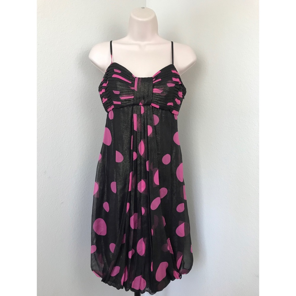Sue Wong Shimmer Polka Dot Silk Dress